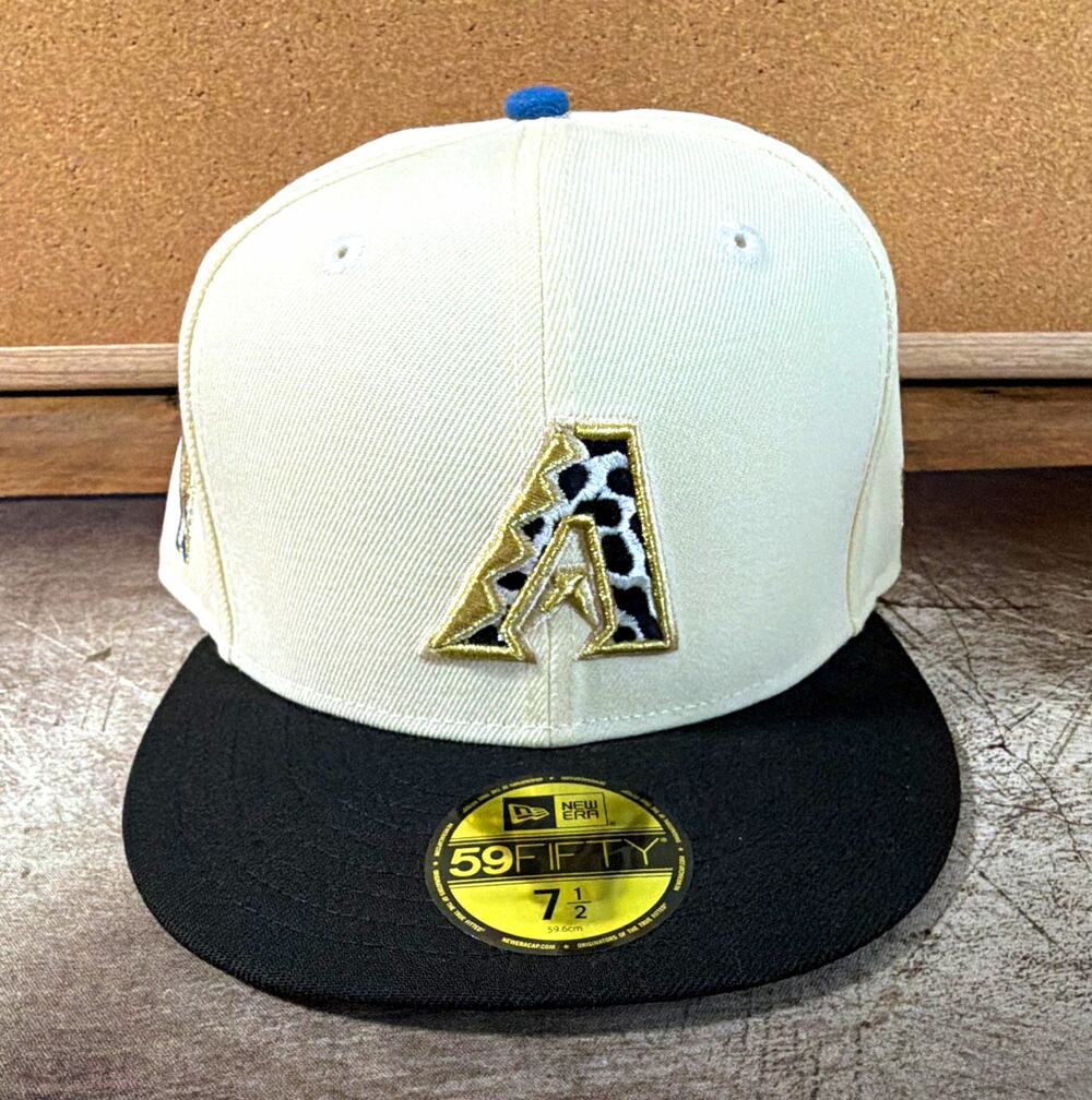 Exclusive Cow New Era 59FIFTY Arizona Diamondbacks Fitted Cap Cream/Black 7 1/2